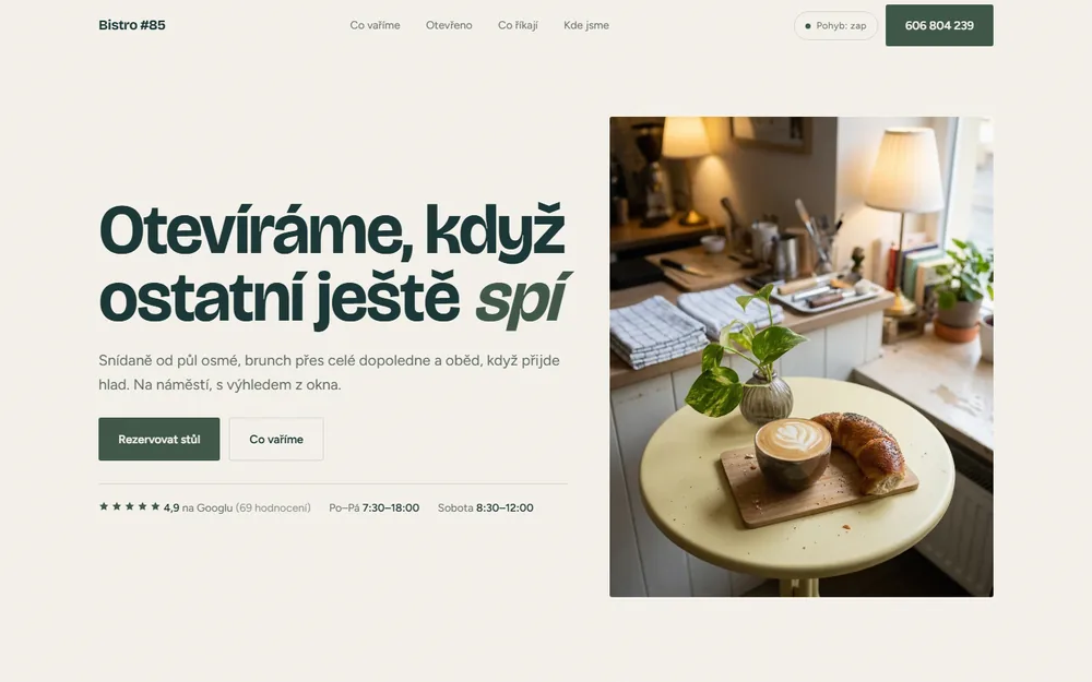 Web pro Bistro #85 v Čáslavi
