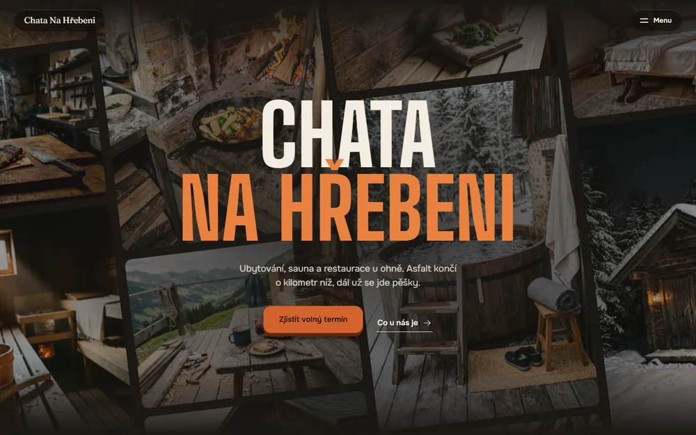 Ukázka prémiového webu pro horskou chatu